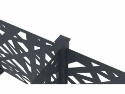 EXPERTLAND Valla de aluminio con motivo geométrico kit de extensión Alt.144 x An.110 cm Antracita BRAMENO Gris antracita Discount