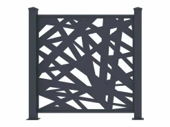 EXPERTLAND Valla de aluminio con motivo geométrico kit inicial Alt.144 x An.118 cm Antracita BRAMENO Gris antracita Hot