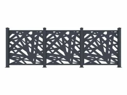 EXPERTLAND Valla de aluminio con motivo geométrico kit inicial Alt.144 x An.118 cm Antracita BRAMENO Gris antracita Hot