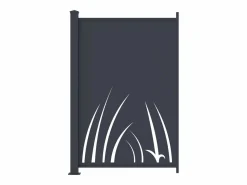 EXPERTLAND Cercados Y Ocultación|Valla de aluminio con motivo vegetal kit de extensión Alt.164 x An.110 cm Antracita BRAMENO