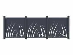 EXPERTLAND Cercados Y Ocultación|Valla de aluminio con motivo vegetal kit de extensión Alt.144 x An.110 cm Antracita BRAMENO