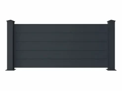 EXPERTLAND Valla de aluminio NAZARIO - Medidas: Ancho 189 x Alt. 78 cm Gris antracita Clearance