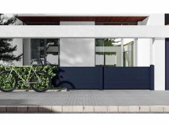 EXPERTLAND Valla de aluminio NAZARIO - Medidas: Ancho 189 x Alt. 78 cm Gris antracita Clearance