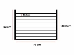 EXPERTLAND Cercados Y Ocultación|Valla para colocar Alt. 148 cm kit 9 tablones + 2 postes antracita - PALIZO
