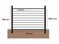 EXPERTLAND Cercados Y Ocultación|Valla para enterrar Alt. 148 cm kit 9 tablones + 2 postes antracita - PALIZO