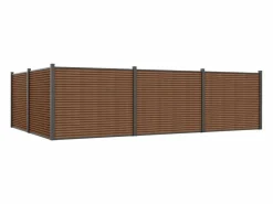 EXPERTLAND Cercados Y Ocultación|Valla para enterrar Alt. 148 cm kit 9 tablones + 2 postes antracita - PALIZO