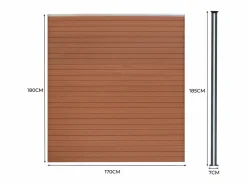 Vallas para exteriores de WPC y Aluminio - 9x Paneles + 10x Postes | Marrón^Monstershop New