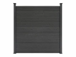 Monstershop Vallas para exteriores de WPC y Aluminio - 6xPaneles Cuadrados + 1x Oblicuo + 7x Postes con LED | Gris Clearance