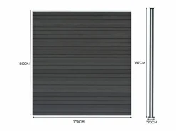 Vallas para exteriores de WPC y Aluminio - 6x Paneles + 7 Postes |^Monstershop Clearance