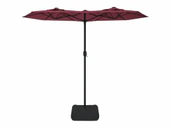 Garden Furniture Vanyra Sombrilla doble de jardín con luces LED burdeos 316x145 cm Rojo Outlet