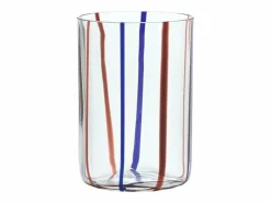 Vaso|Vaso Tirache Zafferano en vidrio borosilicato bicolor amatista, caja de 6 piezas