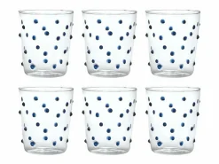 Vaso Zafferano para fiestas, vidrio , 45 cl, juego de 6 piezas Azul Discount