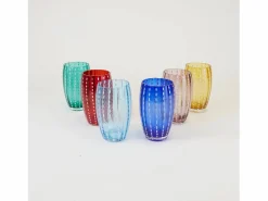 Vaso|Vaso Zafferano Perle Amatista - Vidrio Soplado Coloreado, 32 cl, Hecho a Mano - Juego de 2 Vasos Artesanos para Agua o Cócteles