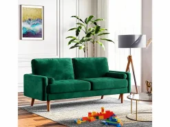 DripeX Sofá Escandinavo|Velvet y sofá de terciopelo sólido - 3 Lugares - Carga máxima de 300 kg - 176x78x85cm