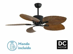 AKUNADECOR Ventilador Dc Colla 5 Aspas Led Memoria De Color Negro