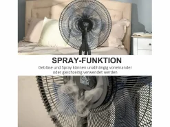 Aire Acondicionado, Ventilación|Ventilador de pedestal 2 en 1 con nebulizador de 2,8 L, función de nebulización, de metal, 120 cm de altura, (44,5 x 44,5 x 120 cm)