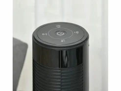 Ventilador de pedestal 3 velocidades, oscilación 70°, temporizador 12H, 4 modos, control remoto, acero, (31,5x31,5x117cm) Negro Online