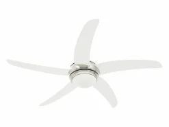 vidaxl Ventilador de techo adornado con lámpara 128 cm Blanco Best