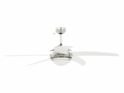 vidaxl Ventilador de techo adornado con lámpara 128 cm Blanco Best