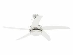 vidaxl Ventilador de techo adornado con lámpara 128 cm Blanco Best
