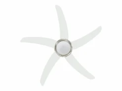 vidaxl Ventilador de techo adornado con lámpara 128 cm Blanco Best