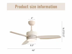 Aire Acondicionado, Ventilación|Ventilador de techo - Ventilador de techo con luz LED y 3 aspas de ABS - 6 tipos de ventiladores con control remoto - para sala de estar