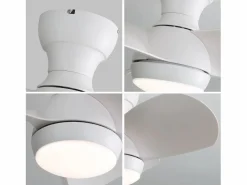 Ventilador de techo de 23 pulgadas ---- Ventilador de techo con luz LED y 3 aspas de ABS --- para dormitorio Blanco