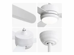 Ventilador de techo - Ventilador de techo con luz LED y 3 aspas de ABS - 6 tipos de ventiladores con control remoto - para sala de estar^ Clearance