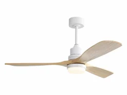 Ventilador de Techo - Ventilador de Techo con Luz LED y Control Remoto de 6 Velocidades - 3 aspas de madera - para Sala de estar^ Outlet