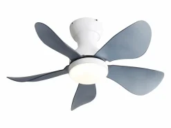 Aire Acondicionado, Ventilación|Ventilador de techo con iluminación LED integrada, 5 palas de ABS transparente, motor DC, montaje empotrado (73,66x73,66x29,97cm)