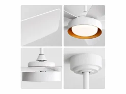 Ventilador de techo con luz LED de 22W, mando a distancia, motor DC reversible, ABS, (106,6x106,6x35,5cm)^