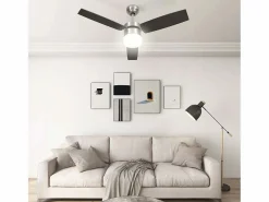 Aire Acondicionado, Ventilación|Ventilador de techo con luz con mando marrón oscuro 108 cm ES688622