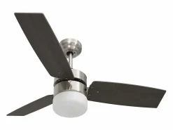 vidaxl Aire Acondicionado, Ventilación|Ventilador de techo con luz con mando marrón oscuro 108 cm