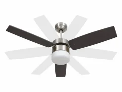 vidaxl Aire Acondicionado, Ventilación|Ventilador de techo con luz con mando marrón oscuro 108 cm