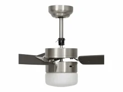 vidaxl Aire Acondicionado, Ventilación|Ventilador de techo con luz con mando marrón oscuro 108 cm