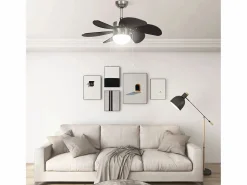 Ventilador de techo con lámpara marrón oscuro 76 cm ES207221^ Hot