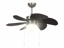 Ventilador de techo con lámpara marrón oscuro 76 cm ES207221^ Hot