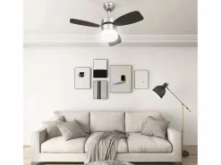 Ventilador de techo con luz con mando marrón oscuro 76 cm ES392597 Marru00f3n New