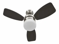 Ventilador de techo con luz con mando marrón oscuro 76 cm ES392597 Marru00f3n New