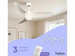 Ventilador de techo Cosmos Helios Home 50W 3 aspas con control remoto Ø107 cm Blanco Sale
