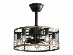 Hauss Spole Ventilador de techo de 50,8 cm con 7 aspas, luz y control remoto, motor CC reversible, color Negro Outlet