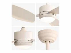 Ventilador de techo de 117 cm - Ventilador de techo para sala de estar con 6 velocidades y 3 aspas de ABS - Iluminación LED^OKWISH New