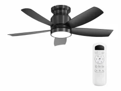 Ventilador de techo de 42 pulgadas con iluminación LED de 18 W, control remoto, 5 aspas de ABS, motor CC reversible, color (106,68 x 106,68 x 23,11 cm)^ Best