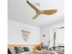 Ventilador de techo de 52 pulgadas - Ventilador de techo con 3 aspas de ABS y control remoto de 6 velocidades - para sala de estar^