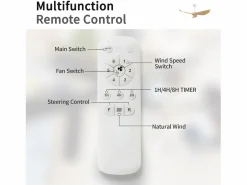 Ventilador de techo de 52 pulgadas - Ventilador de techo con 3 aspas de ABS y control remoto de 6 velocidades - para sala de estar^