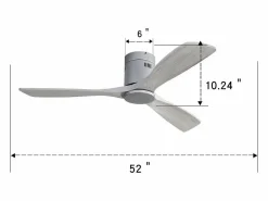 Aire Acondicionado, Ventilación|Ventilador de techo de 52 pulgadas - Ventilador de techo de 3 aspas con control remoto - 6 velocidades - para sala de estar y dormitorio