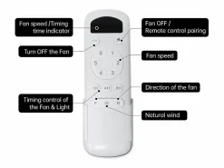 Aire Acondicionado, Ventilación|Ventilador de techo de 52 pulgadas - Ventilador de techo de 3 aspas con control remoto - 6 velocidades - para sala de estar y dormitorio