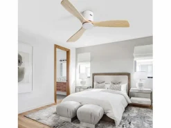 Ventilador de techo de 52 pulgadas - Ventilador de techo de 3 aspas con control remoto - 6 velocidades - para sala de estar y dormitorio^ New