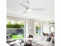 Aire Acondicionado, Ventilación|Ventilador de techo de 46 pulgadas con luces, 3 aspas de ABS, motor de CC de 6 velocidades, (116,8 x 116,8 x 54 cm)