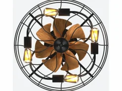 Ventilador de techo de 20 pulgadas - Ventilador de techo con bombilla y 7 aspas de ABS - 6 velocidades ajustables - para sala de estar^ Clearance